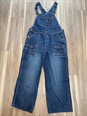 Vintage Disney Denim Overalls XL Cargo Wide Leg Baggy Contrast Stitch Y2K 90s